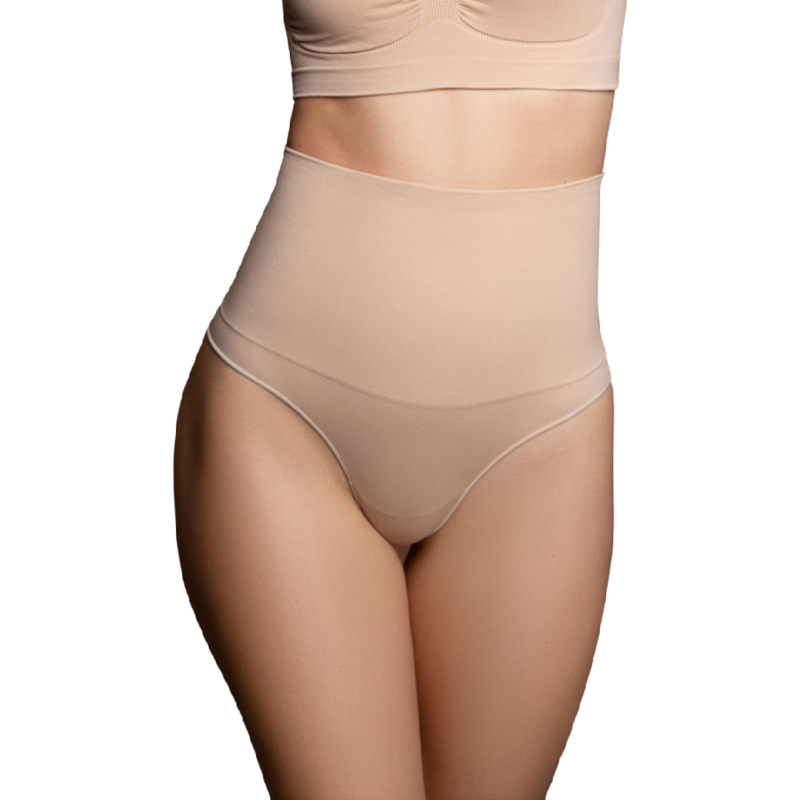 BYE-BRA - FAJA SIN COSTURAS ESTILO TANGA BEIGE TALLA S - Imagen 2