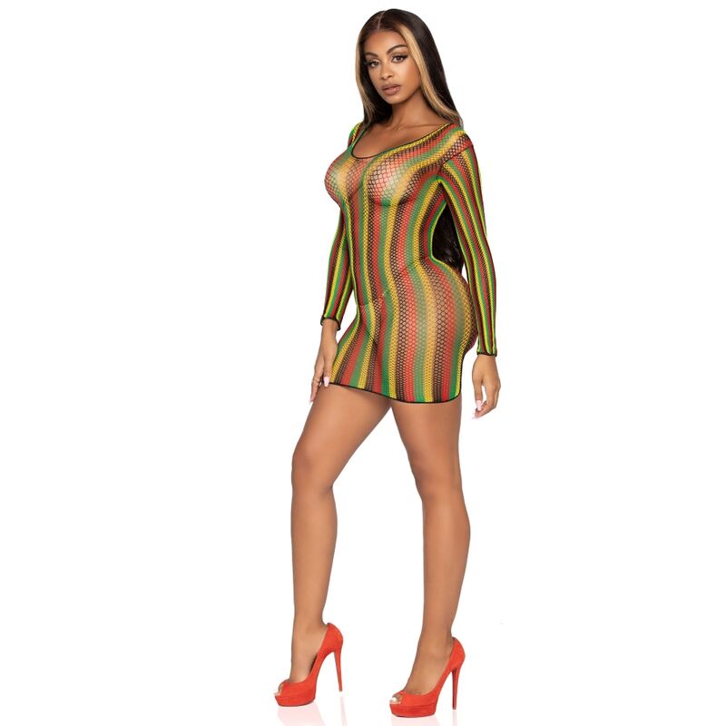 LEG AVENUE - MINIVESTIDO DE RED RASTAS TALLA ÚNICA - Imagen 2