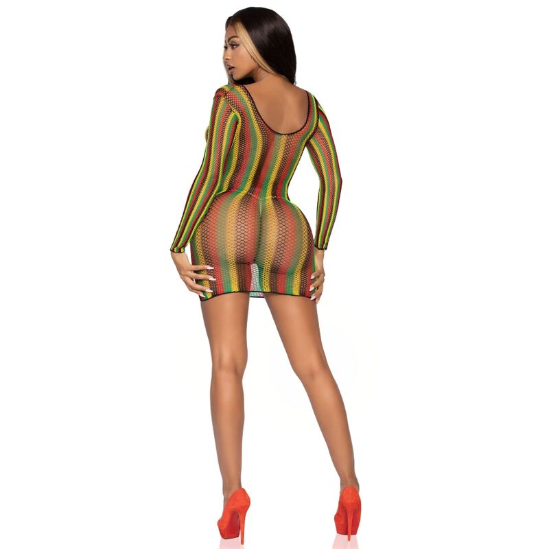 LEG AVENUE - MINIVESTIDO DE RED RASTAS TALLA ÚNICA - Imagen 4