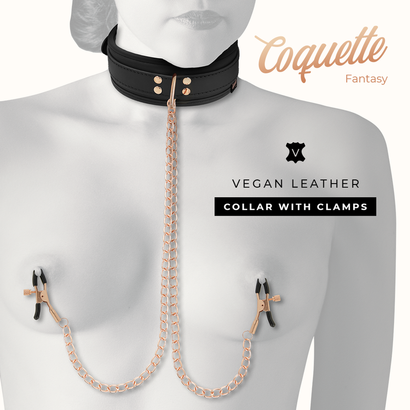 COQUETTE CHIC DESIRE - FANTASY COLLAR CON PINZAS PEZONES CON FORRO DE NEOPRENO - Imagen 2