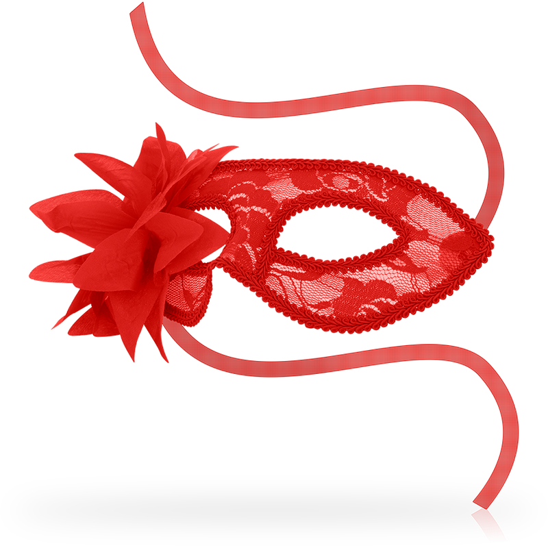 OHMAMA - MASKS ANTIFAZ CON ENCAJES Y FLOR ROJO - Imagen 2