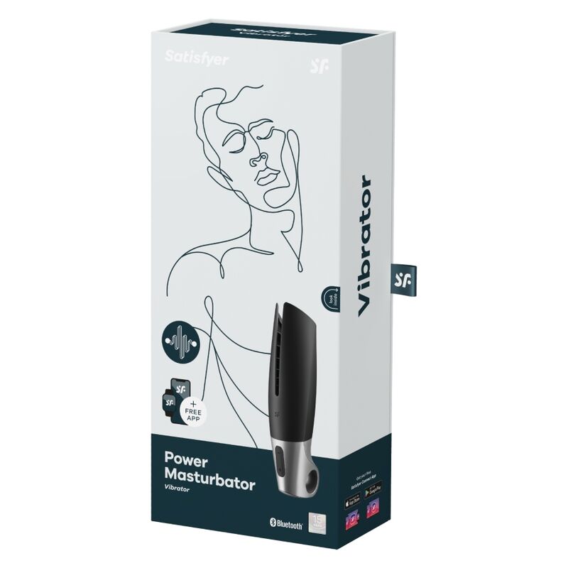 SATISFYER - POWER MASTURBATOR NEGRO Y PLATA - Imagen 6