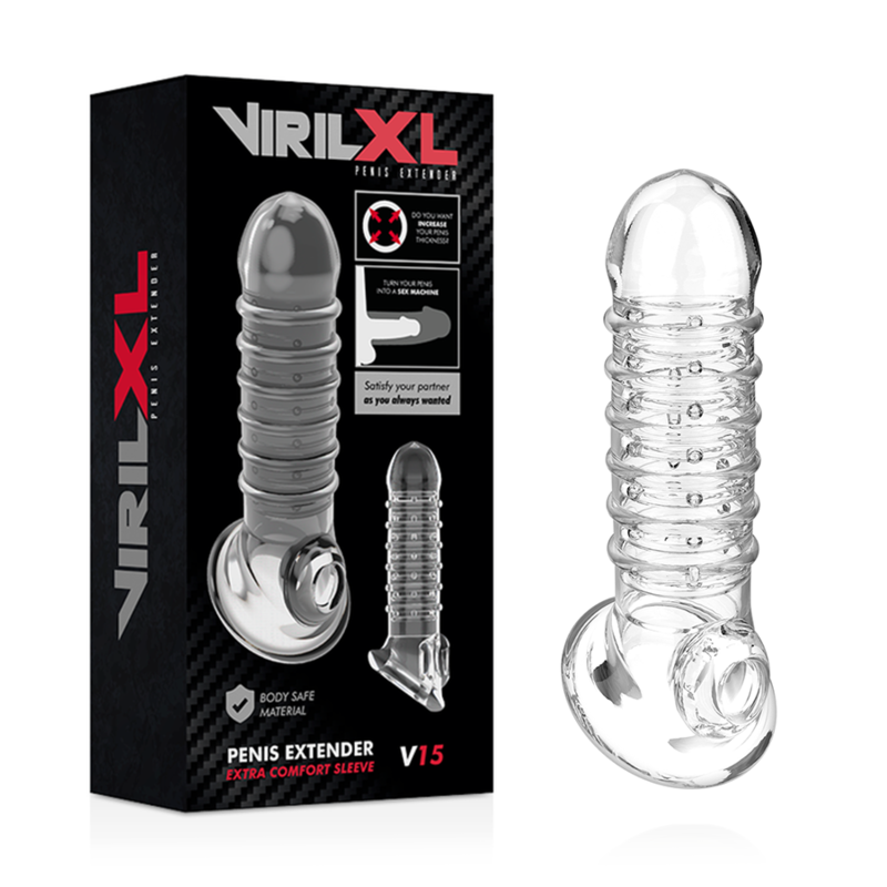 VIRILXL - EXTENSION Y FUNDA DE PENE V15 TRANSPARENTE - Imagen 2