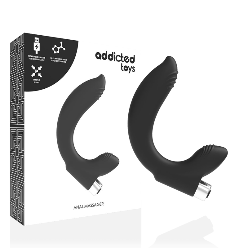 ADDICTED TOYS - VIBRADOR PROSTÁTICO RECARGABLE MODEL 7 - NEGRO - Imagen 2