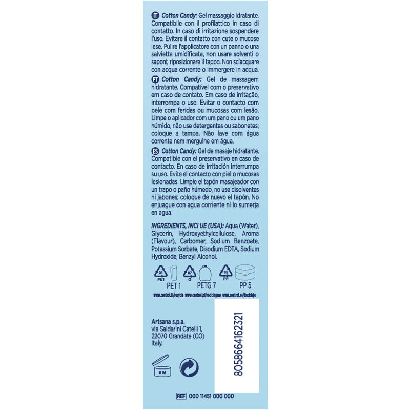 CONTROL - MASAJE GEL 3 EN 1 ALGODÓN DE AZÚCAR 200 ML - Imagen 3