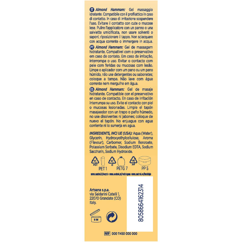 CONTROL - MASAJE GEL 3 EN 1 LECHE DE ALMENDRA 200 ML - Imagen 3