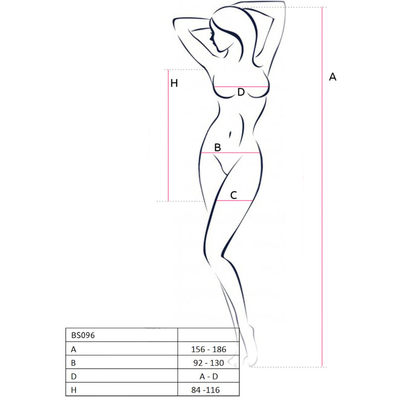 PASSION - BS096 BODYSTOCKING NEGRO TALLA ÚNICA - Imagen 7