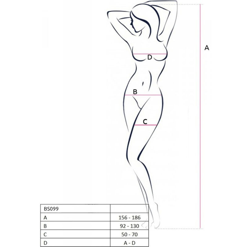 PASSION - BS099 BODYSTOCKING BLANCO TALLA ÚNICA - Imagen 5
