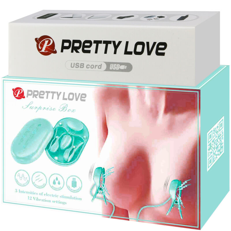 PRETTY LOVE - SURPRISE BOX PINZAS ELECTRO ESTIMULACIÓN AZUL - Imagen 8