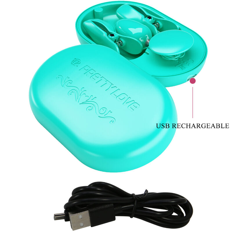 PRETTY LOVE - SURPRISE BOX PINZAS ELECTRO ESTIMULACIÓN AZUL - Imagen 6
