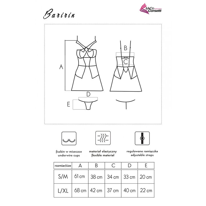 LIVCO CORSETTI FASHION - BARIRIN LC 90633 FALDA + PANTY NEGRO L/XL - Imagen 7