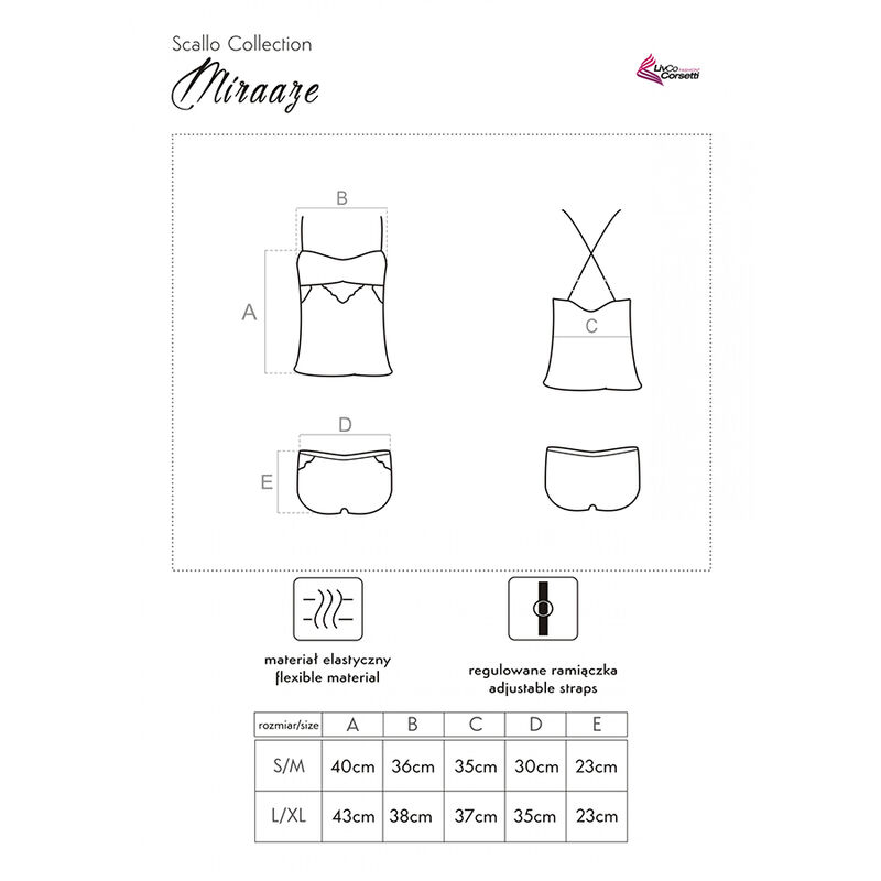 LIVCO CORSETTI FASHION - MIRAAZE LC 90567 CAMISETA + SHORTS NEGRO L/XL - Imagen 4