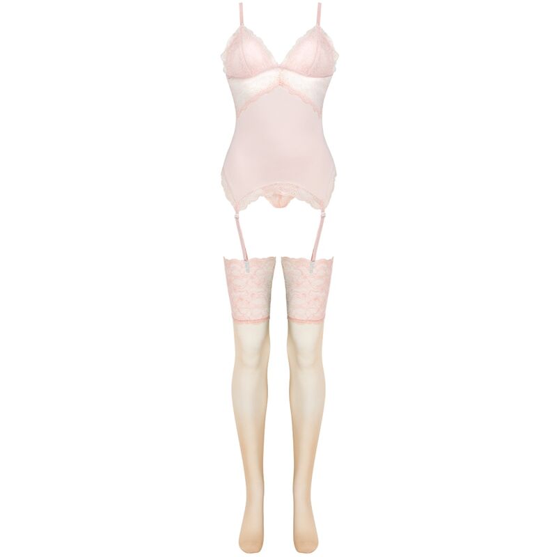 LIVCO CORSETTI FASHION - PERSINNE PEACH SET CORSET + PANTY + MEDIAS L/XL - Imagen 3