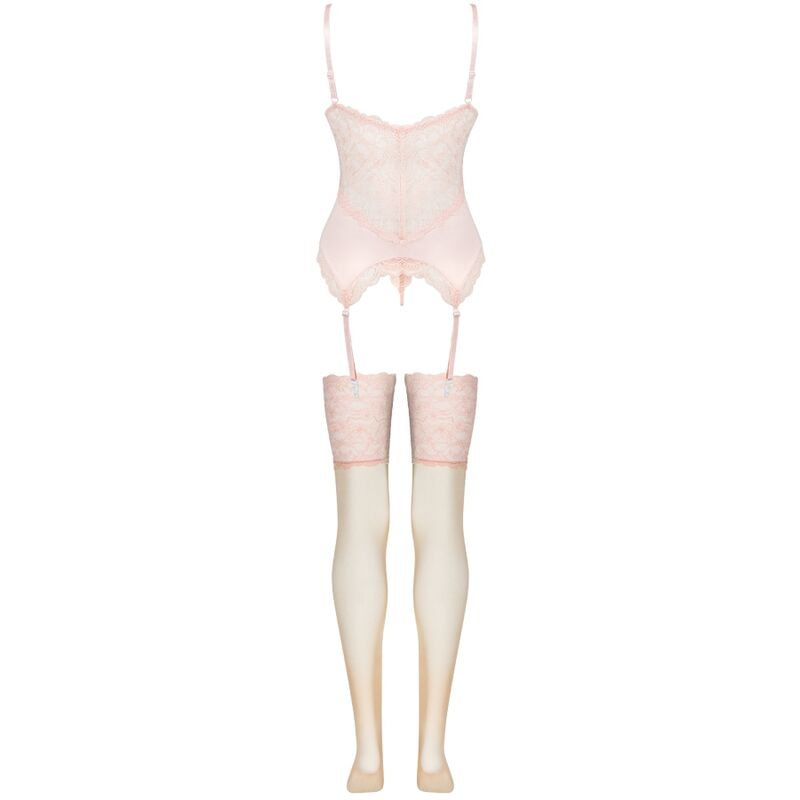 LIVCO CORSETTI FASHION - PERSINNE PEACH SET CORSET + PANTY + MEDIAS L/XL - Imagen 4