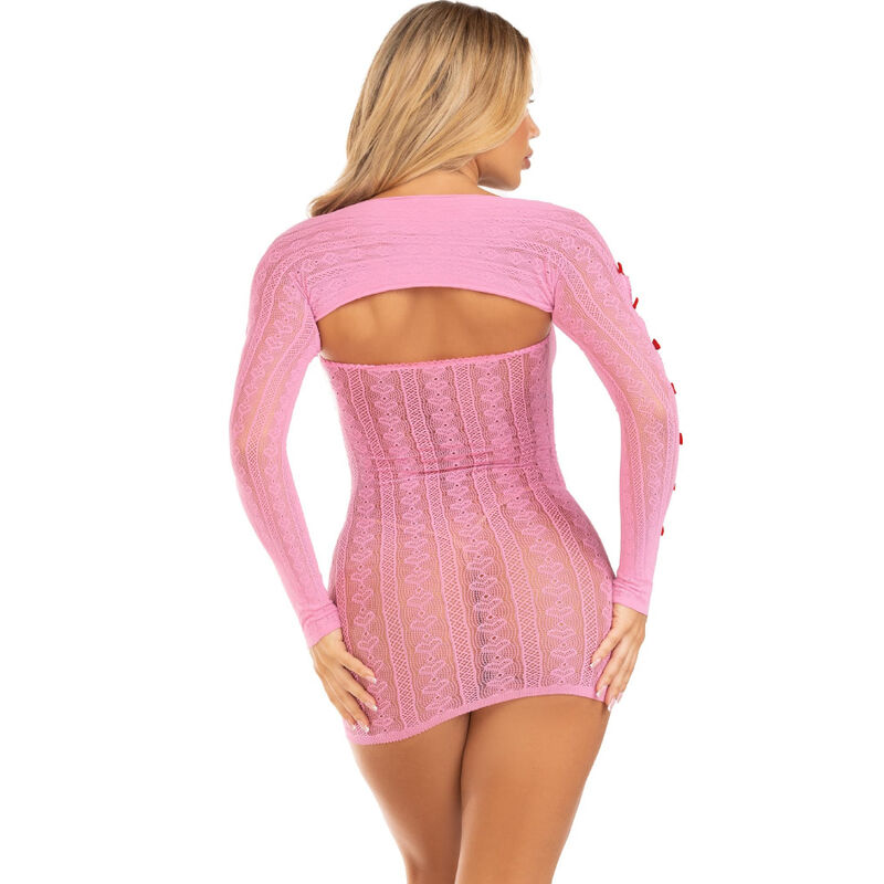 LEG AVENUE - VESTIDO CORAZON & LAZOS ROSA TALLA ÚNICA - Imagen 3