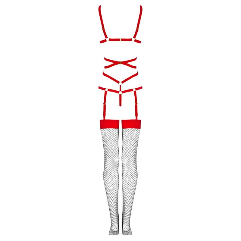 LIVCO CORSETTI FASHION - THIARA LC 20213 SET BODY + MEDIAS ROJA L/XL - Imagen 7