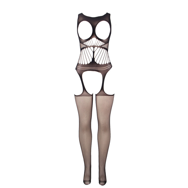 SUBBLIME - 951900 BODYSTOCKING CROTCHLESS DE REJILLA CON COPA Y HOMBROS ABIERTOS NEGRO TALLA ÚNICA - Imagen 3