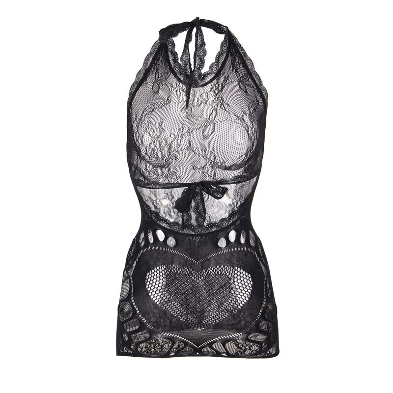 SUBBLIME - 952075 VESTIDO CORTO DE REJILLA CON ESPALDA DESCUBIERTA Y DETALLE DE CORAZÓN NEGRO TALLA ÚNICA - Imagen 4