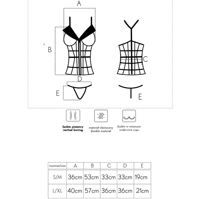 LIVCO CORSETTI FASHION - LAURA LC 20215 CORSET + TANGA S/M - Imagen 6