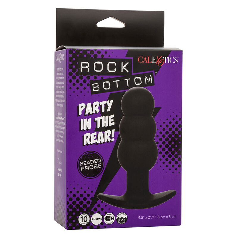 CALEXOTICS - ROCK BOTTOM PLUG ANAL CON CUENTAS 10 VIBRACIONES SILICONA NEGRO - Imagen 10