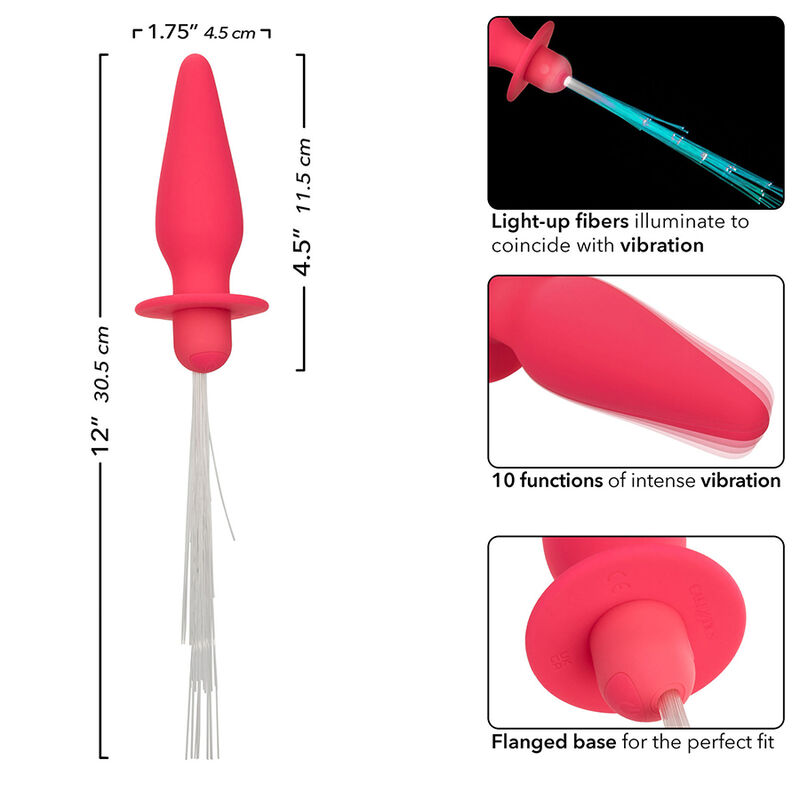 CALEXOTICS - SOUTHERN LIGHTS LIGHT UP PLUG ANAL CON LUCES 10 VIBRACIONES SILICONA ROSA - Imagen 6
