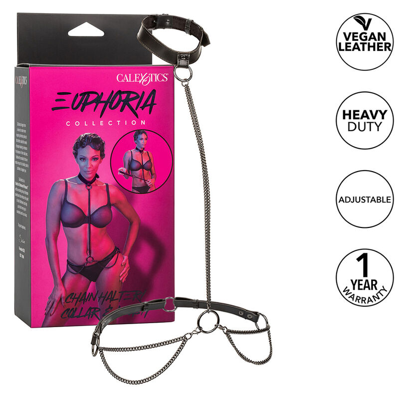 CALEXOTICS - EUPHORIA COLLAR HALTER Y CORREA CON CADENA - Imagen 2