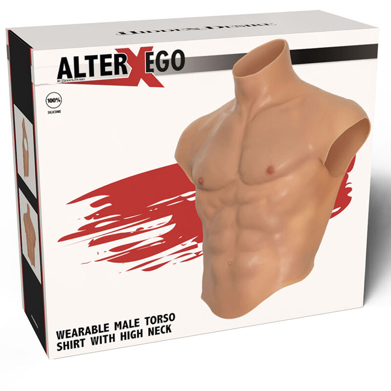 HIDDEN DESIRE - ALTER EGO CAMISETA SILICONA TORSO MASCULINO CON ABDOMINALES NATURAL - Imagen 6