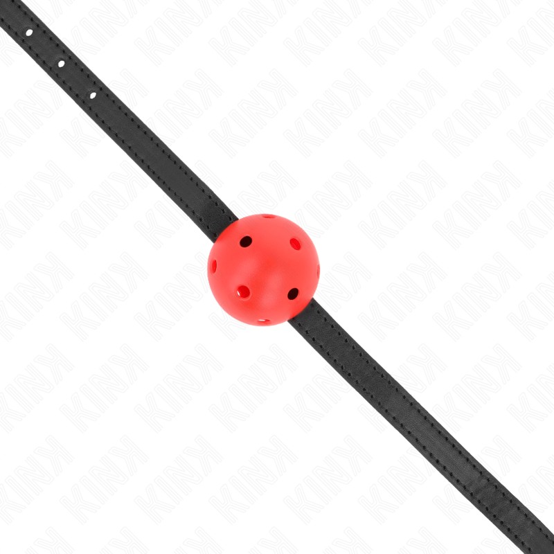 KINK - MORDAZA DE BOLA 4.5 CM TRANSPIRABLE SIMPLICITY ROJO 62 x 1.5 CM - Imagen 4