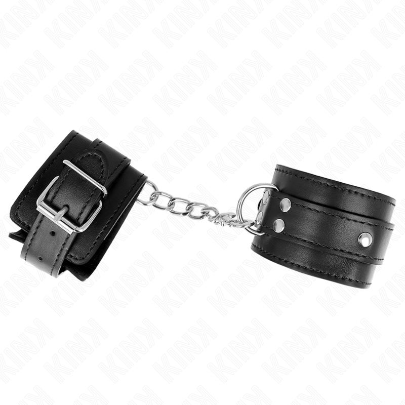 KINK - MUÑEQUERAS CON 3 ANILLAS EN D AJUSTABLE NEGRO 17.5-25 CM X 6 CM - Imagen 2