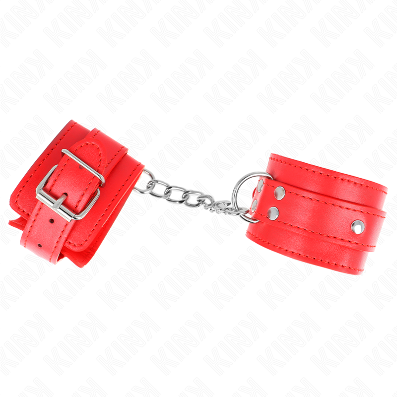 KINK - MUÑEQUERAS CON 3 ANILLAS EN D AJUSTABLE ROJO 17.5-25 CM X 6 CM - Imagen 2
