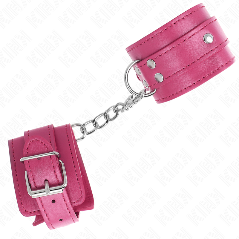 KINK - MUÑEQUERAS CON 3 ANILLAS EN D AJUSTABLE ROSA 17.5-25 CM X 6 CM - Imagen 2