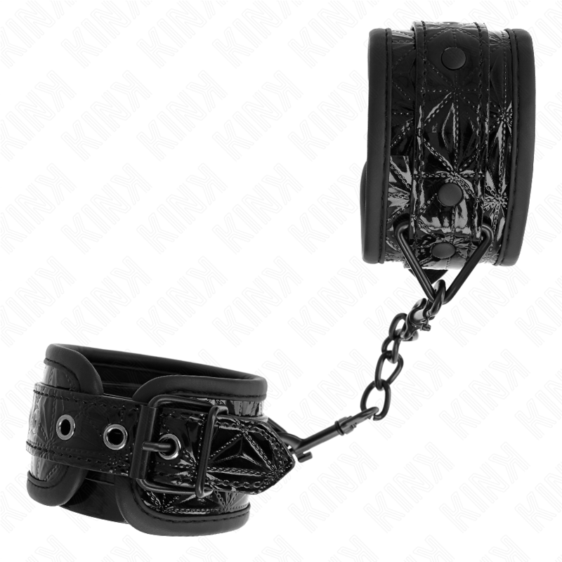 KINK - MUÑEQUERAS CON PATRÓN DE DIAMANTES NEGRO AJUSTABLE 17-26 CM X 5.5 CM - Imagen 2