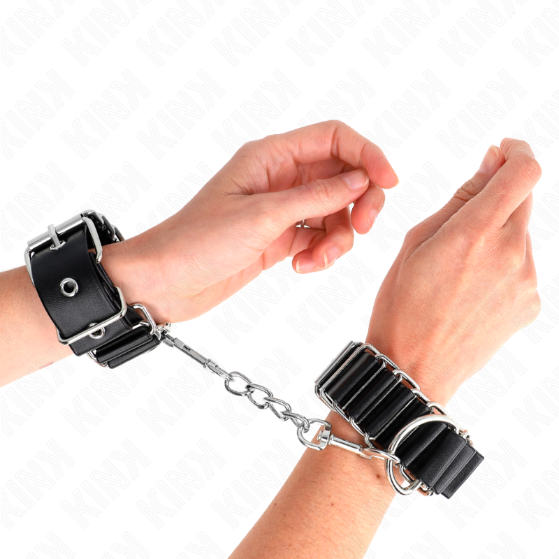 KINK - MUÑEQUERAS FINAS EN FORMA DE BISAGRA NEGRO AJUSTABLE 16-22 CM X 3.5 CM - Imagen 4