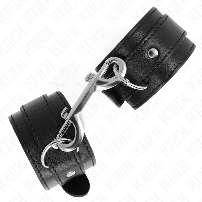 KINK - MUÑEQUERAS SIMPLES CON FILA DE REMACHES NEGRO AJUSTABLE 17-28 CM X 5 CM - Imagen 2
