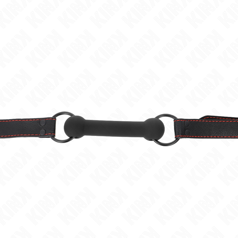 KINK - MORDAZA FORMA DE HUESO CON CORREA POLIPIEL NEGRO AJUSTABLE 41-57 CM - Imagen 3