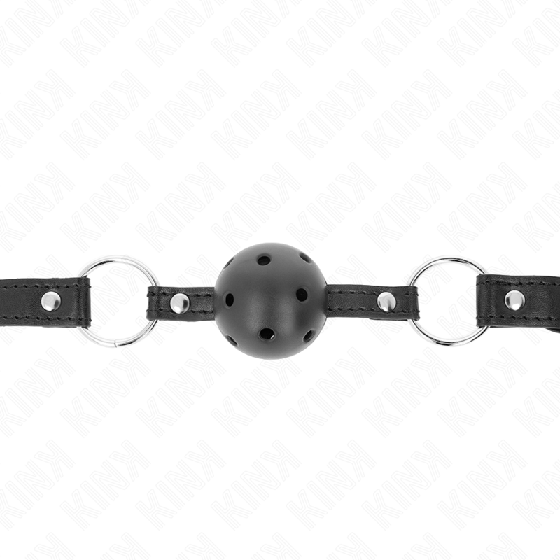 KINK - MORDAZA DE BOLA 4.5 CM NEGRA DURA HUECA MODELO 1 63.5 X 2 CM - Imagen 3