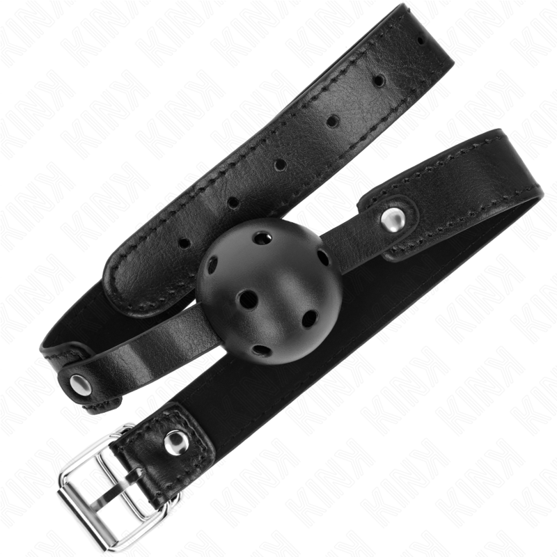 KINK - MORDAZA DE BOLA 4.5 CM TRANSPIRABLE NEGRO 65 x 2.5 CM - Imagen 2