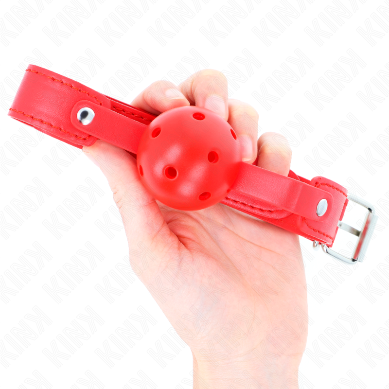 KINK - MORDAZA DE BOLA 4.5 CM TRANSPIRABLE ROJO 65 x 2.5 CM - Imagen 3