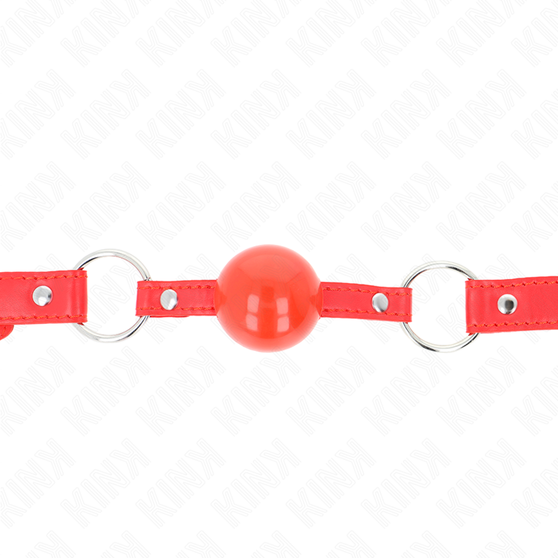 KINK - MORDAZA DE BOLA 4 CM TPE CON CANDADO ROJO 60 x 2 CM - Imagen 3