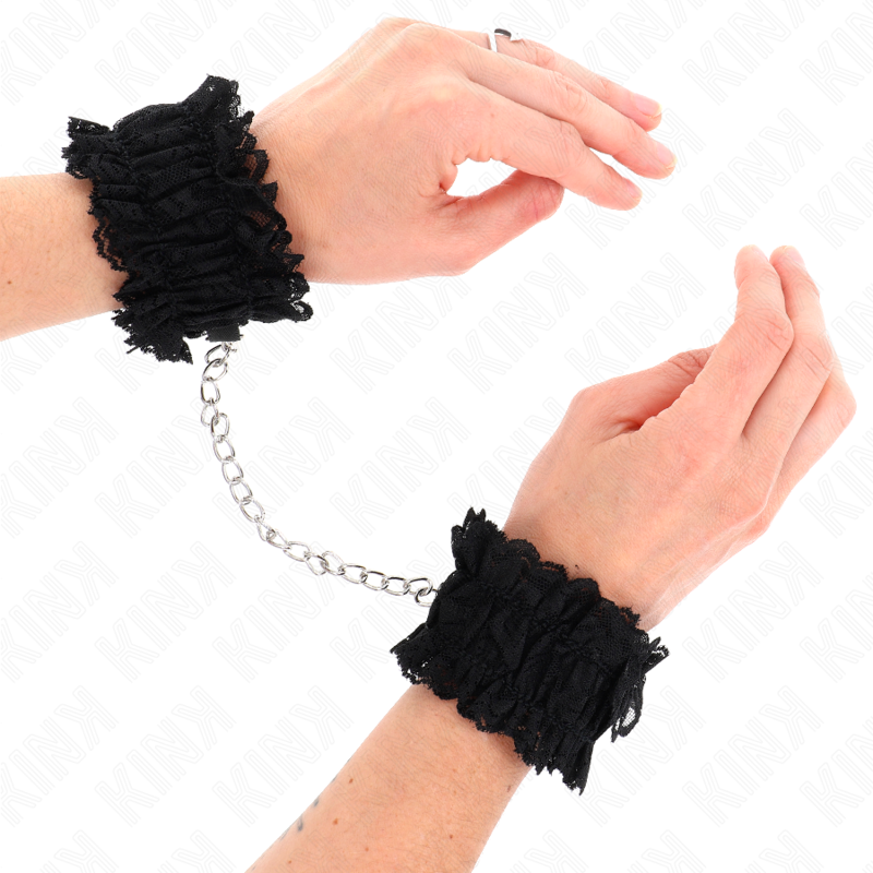 KINK - MUÑEQUERAS ELÁSTICAS DE ENCAJE NEGRO - Imagen 2