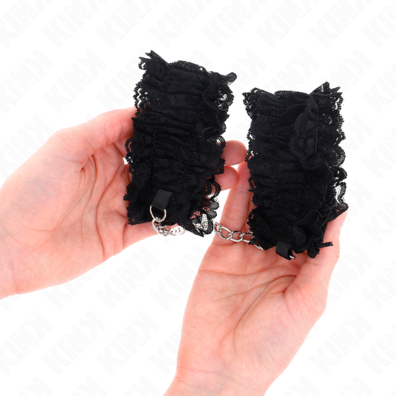KINK - MUÑEQUERAS ELÁSTICAS DE ENCAJE NEGRO - Imagen 4