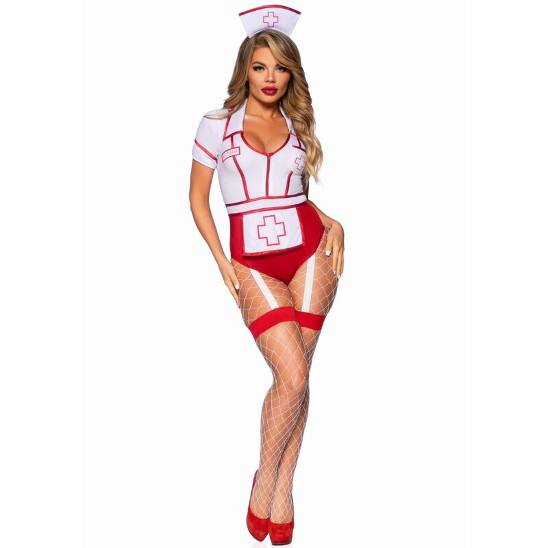 LEG AVENUE - DISFRAZ ENFERMERA SEXY ROJO/BLANCO M - Imagen 6