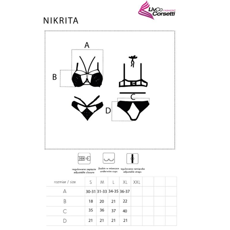 LIVCO CORSETTI FASHION - NIKRITA LC 90674 SUJETADOR + PANTIES NEGRO S - Imagen 4