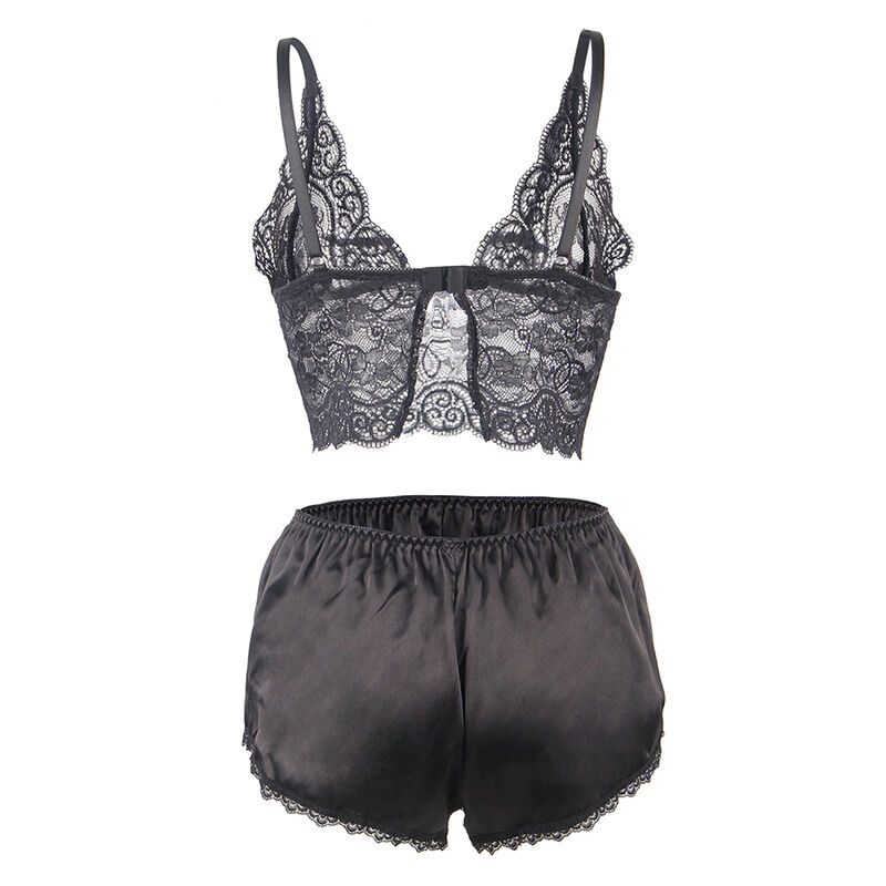 SUBBLIME - 953911 SET 3 PIEZAS ENCAJE Y SATEN NEGRO S/M - Imagen 6