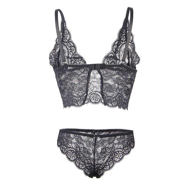 SUBBLIME - 953911 SET 3 PIEZAS ENCAJE Y SATEN NEGRO S/M - Imagen 7