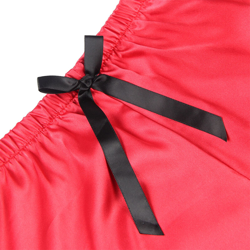 SUBBLIME - 953959 PIJAMA SEXY SATEN Y ENCAJE NEGRO/ROJO S/M - Imagen 8