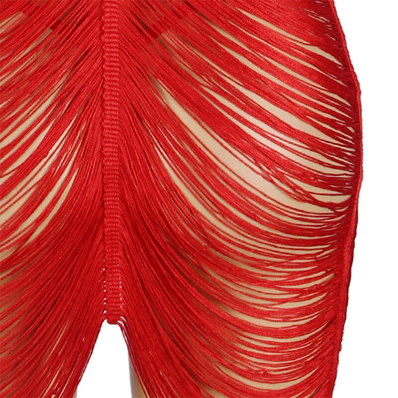SUBBLIME - 954253 VESTIDO DE FLECOS + TANGA ROJO L/XL - Imagen 5
