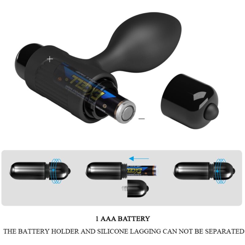 PRETTY LOVE - VIBRA BUTT PLUG ANAL 10 VIBRACIONES NEGRO - Imagen 6