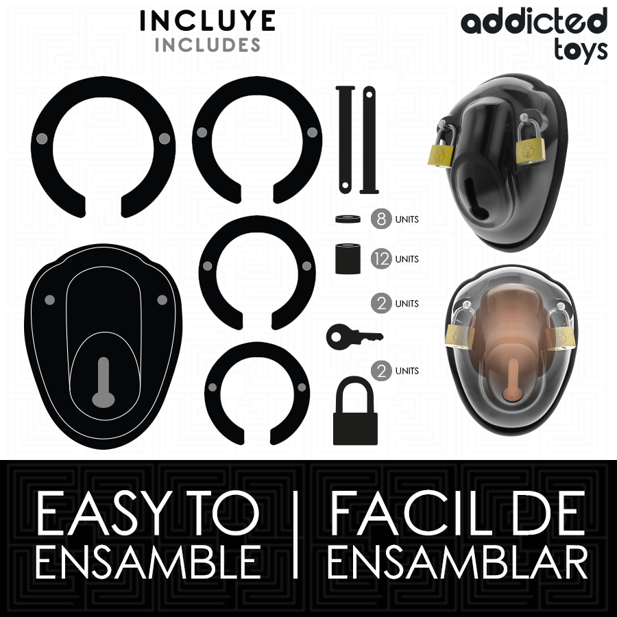 ADDICTED TOYS LOCKED - KEYLESS RESTRAINT JAULA PARA PENE 11,5 CM - Imagen 4