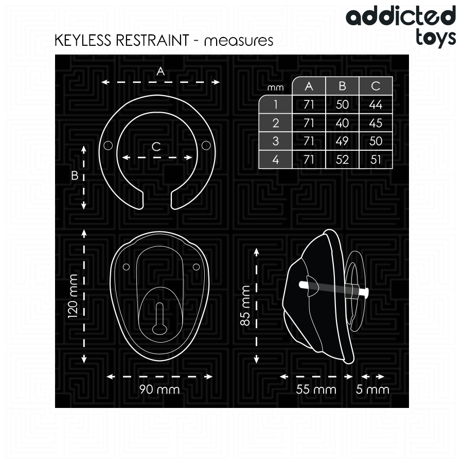 ADDICTED TOYS LOCKED - KEYLESS RESTRAINT JAULA PARA PENE 11,5 CM - Imagen 5